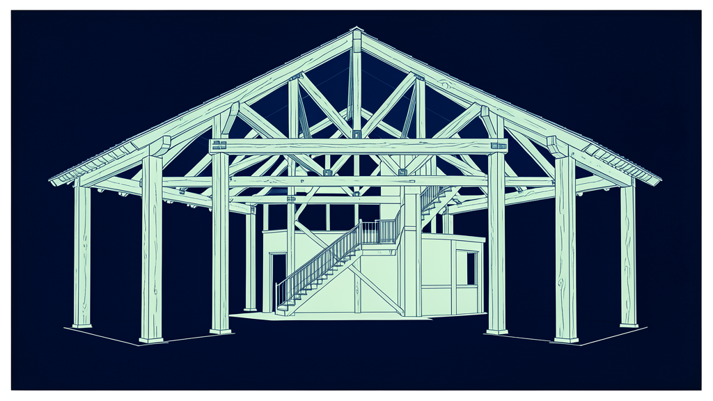 Cyanotype: timber-frame pavilion