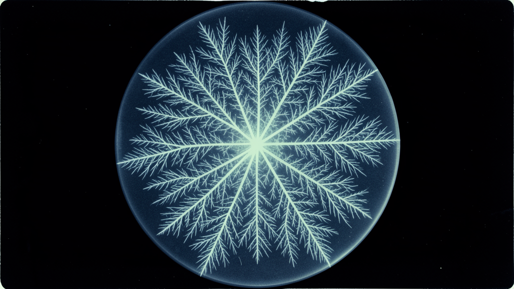 Cyanotype: radial dendritic crystal